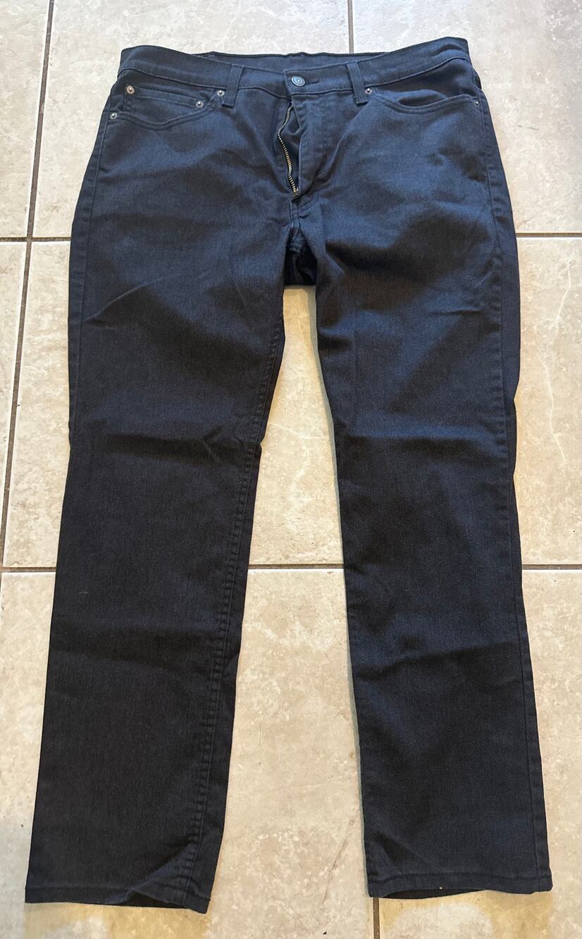 Levi's 511 Slim Fit Jeans Men's 36x30 Black Stretch Denim Regular Tapered Defect